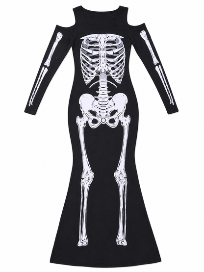 Halloween Skeleton Print Costume Dress