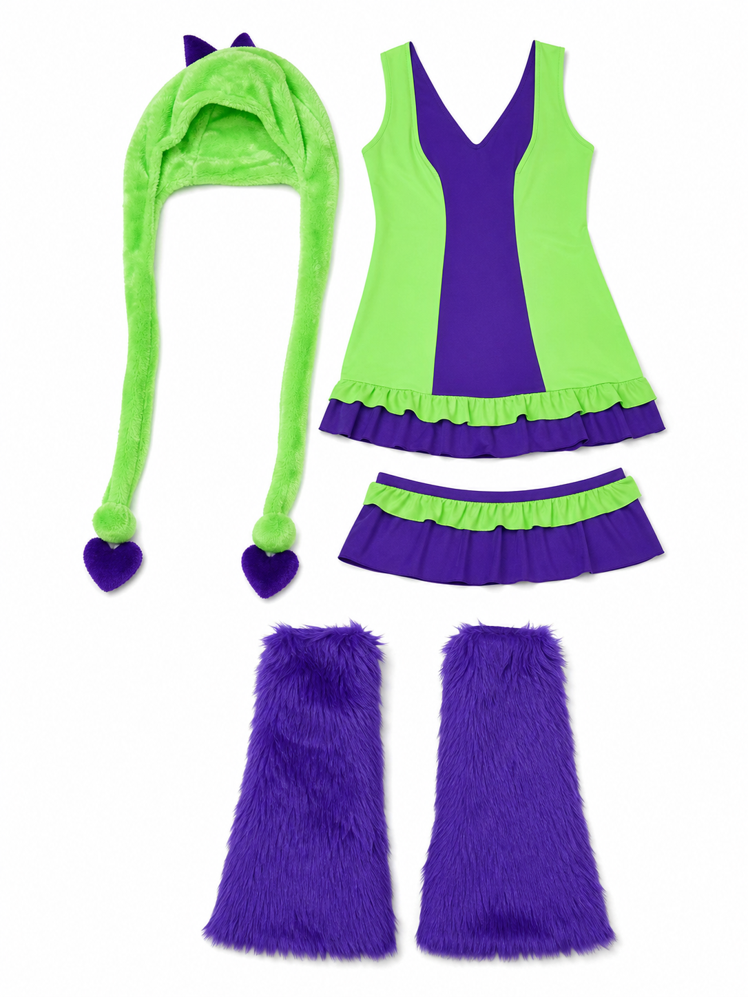 Halloween dinosaur costume, dress with tail
