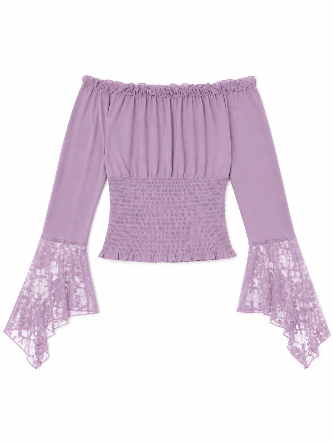 Off-the-Shoulder Top with Long Sleeves
