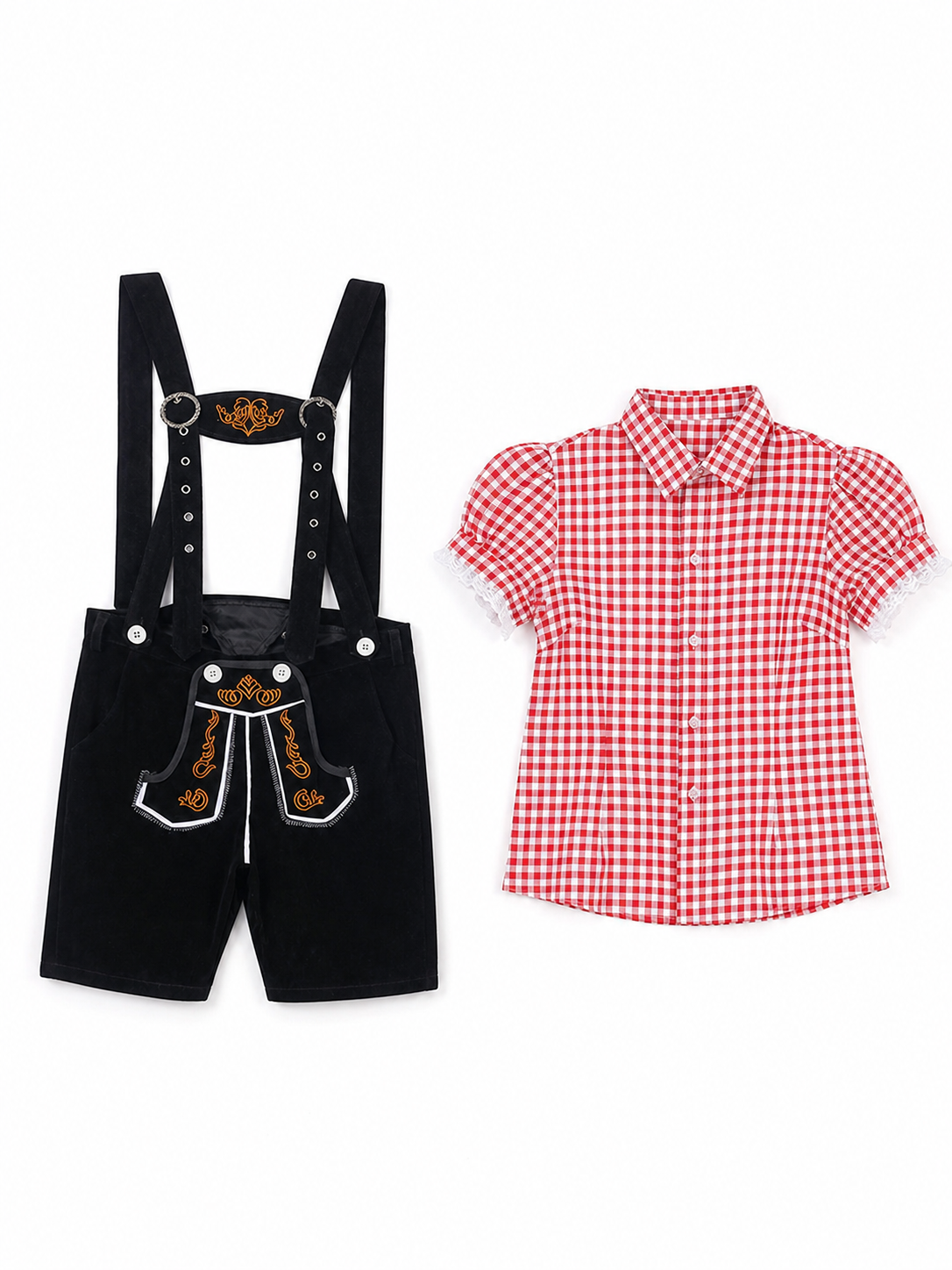 Oktoberfest-style costume: shirt and shorts