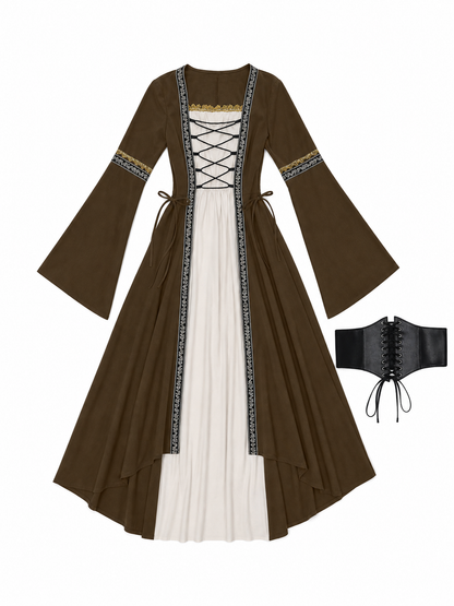 Long Gothic Lace-Up Dress Costume