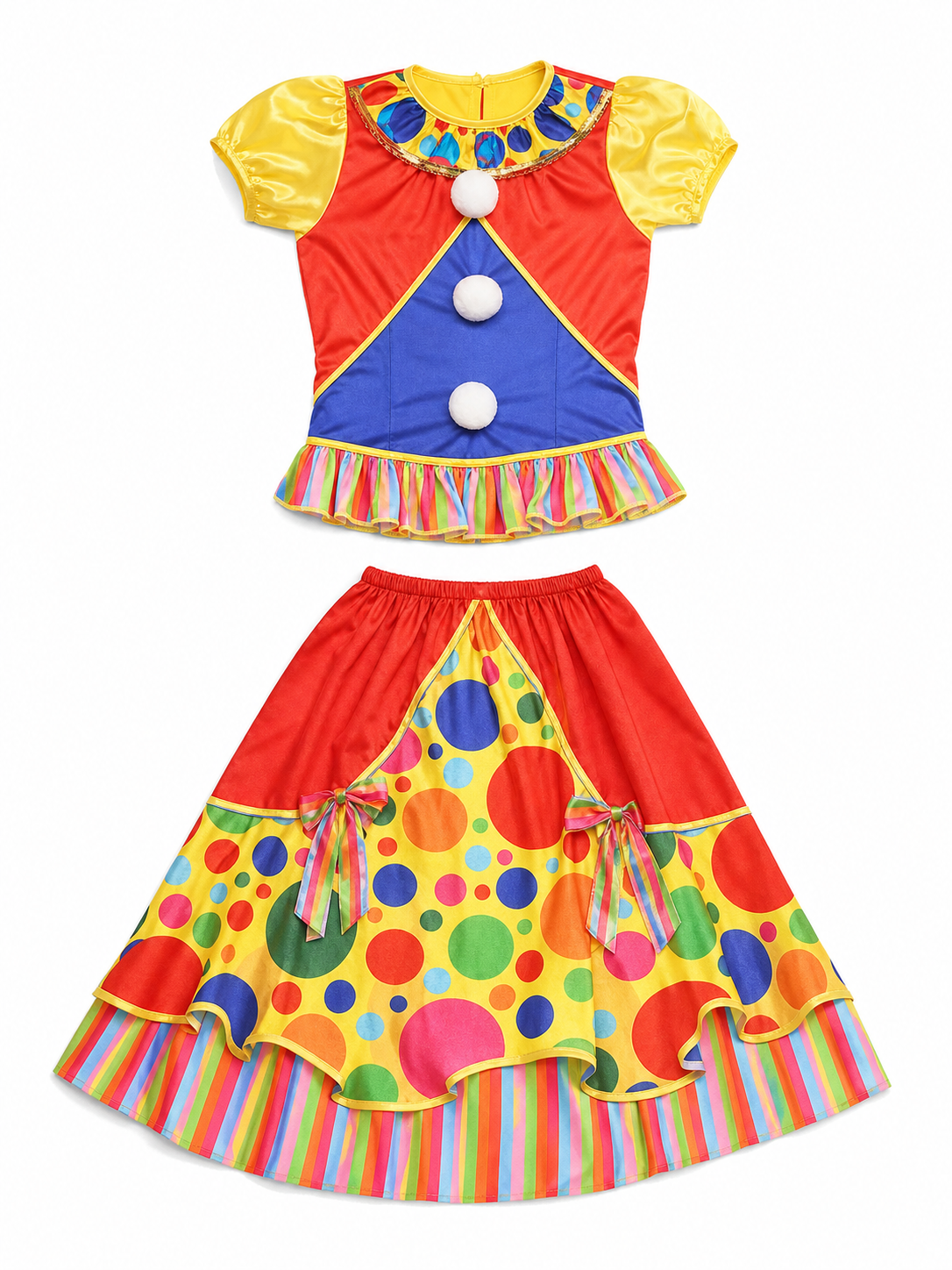 Clown Costume Dress for Parties and Stage Performances