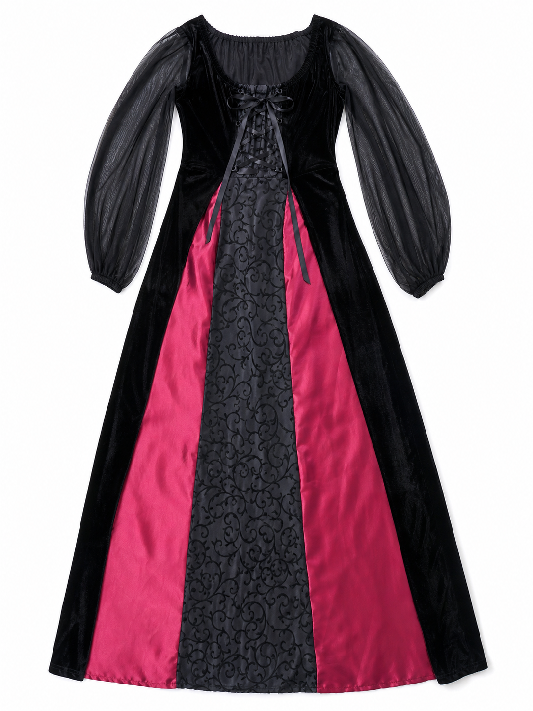 Gothic Halloween Costume Dress with Collar included items