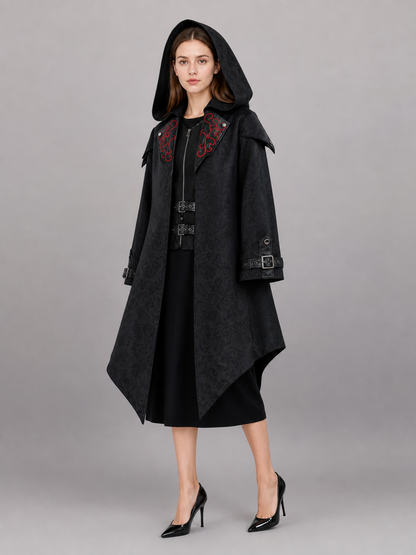 Black Gothic Hooded Carnival Cloak