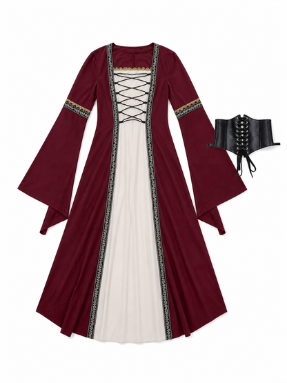 Gothic Renaissance Dress with Corset Lacing