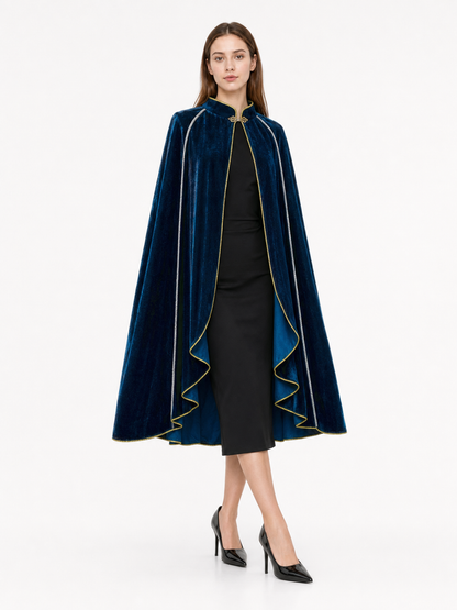 Dark Blue Hooded Costume Cape