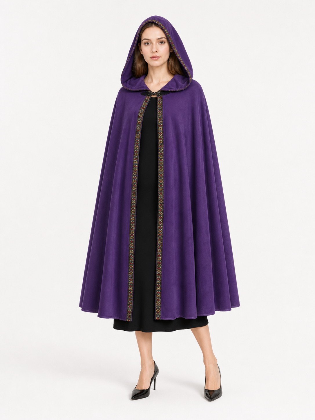 Purple Hooded Velvet Costume Cape product view 59