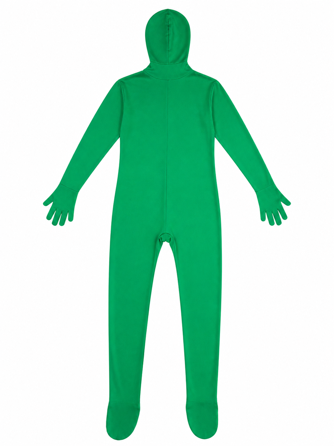 Green face-covering morph suit for cosplay