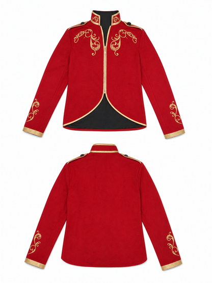 Embroidered Cosplay Jacket, Red with Gold