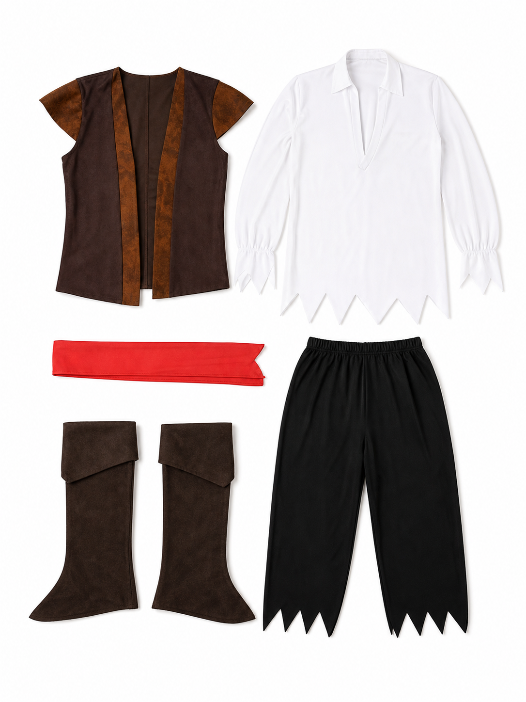 Pirate Costume with Vest and Accessories for Cosplay