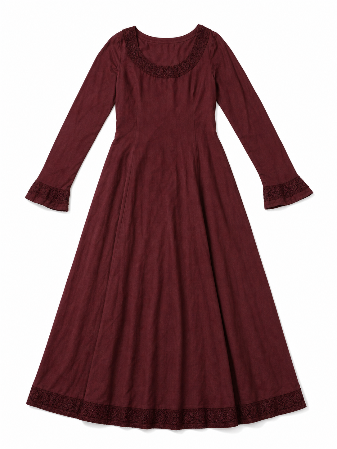 Black Medieval Maxi Dress with Long Sleeves