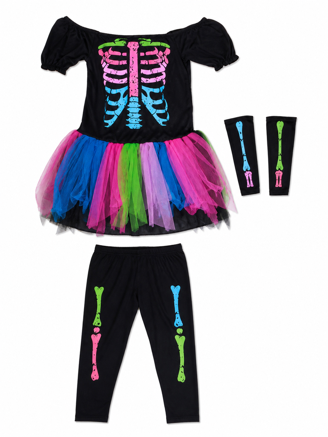 Halloween Skeleton Costume with a Tutu Skirt
