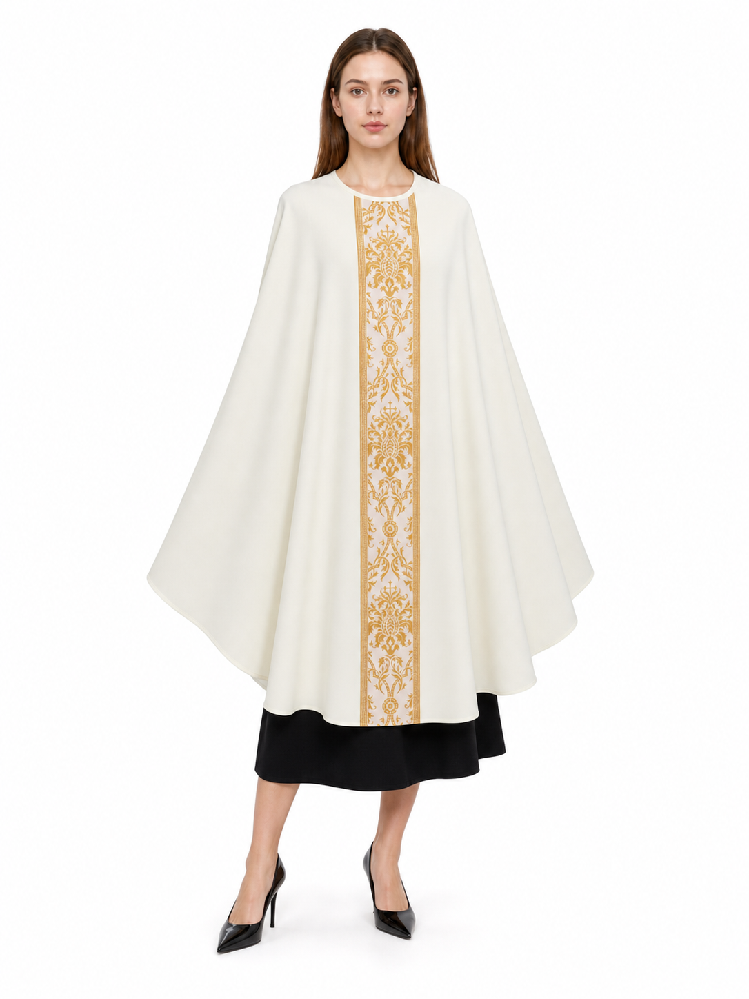 Ceremonial Ivory Cloak with Gold Ornament