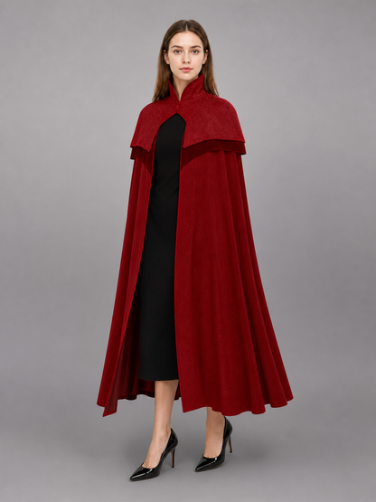 Burgundy Hooded Carnival Cloak