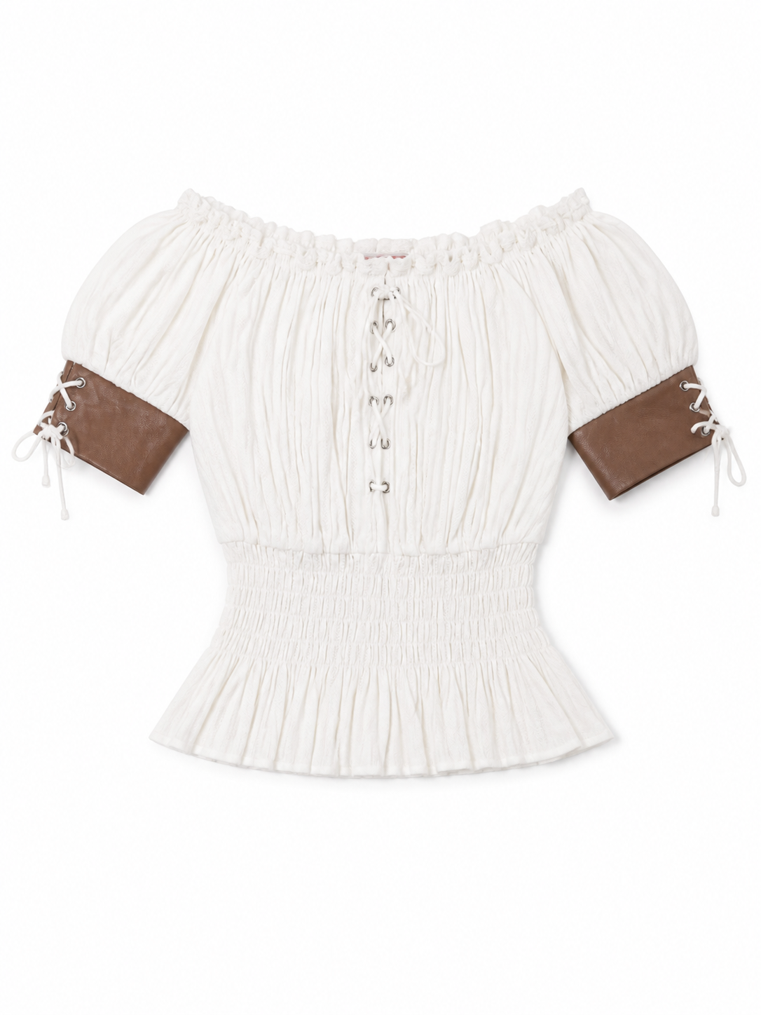 Off-the-Shoulder Blouse with Puff Sleeves