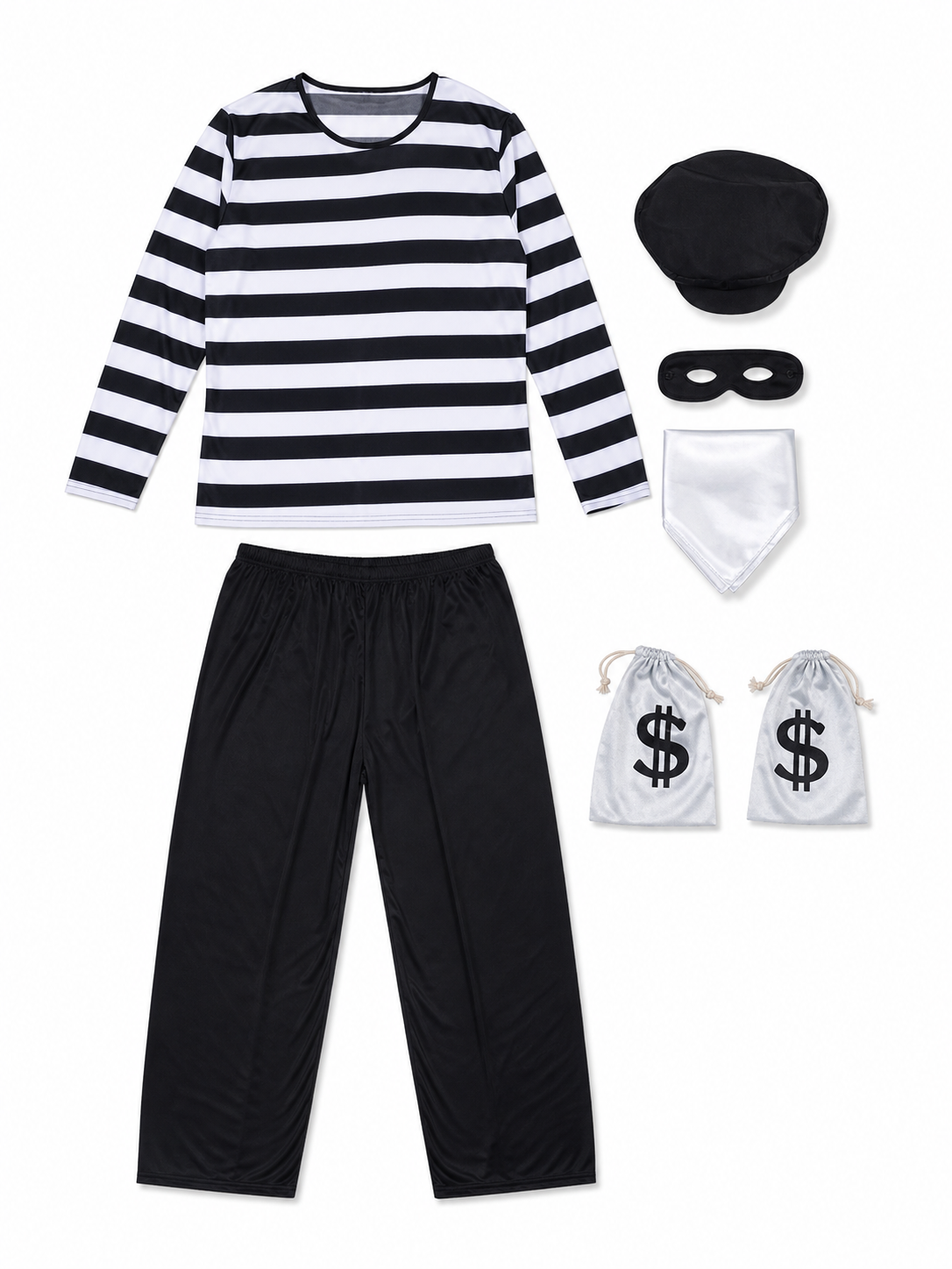 Striped Robber Costume for Cosplay