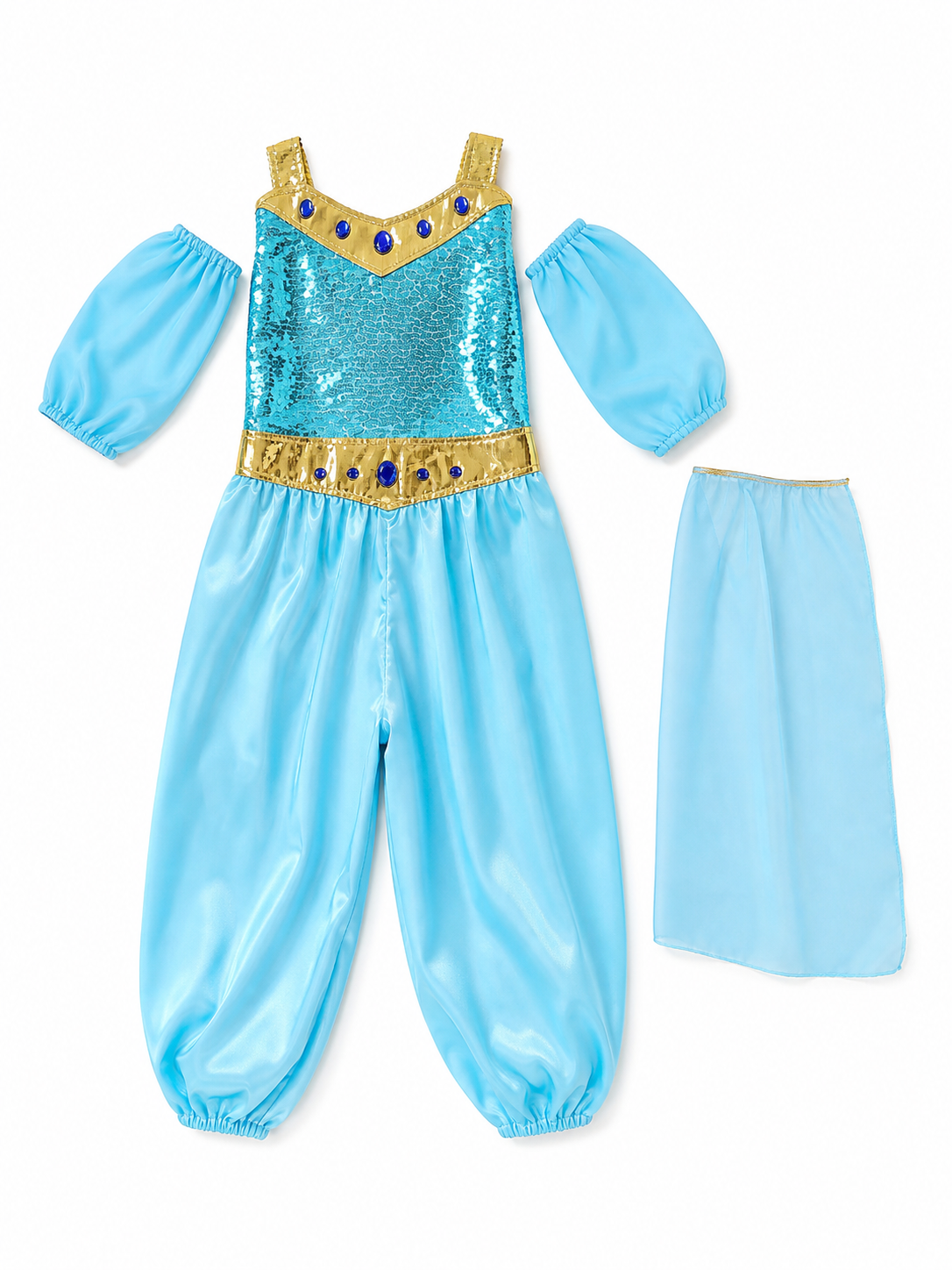 Carnival Princess Costume with Veil and Sequins