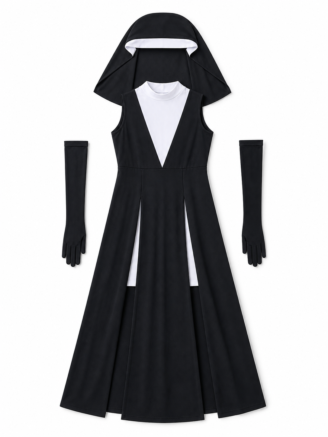 Gothic Robe Dress with High Side Slits included items
