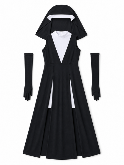 Gothic Robe Dress with High Side Slits included items