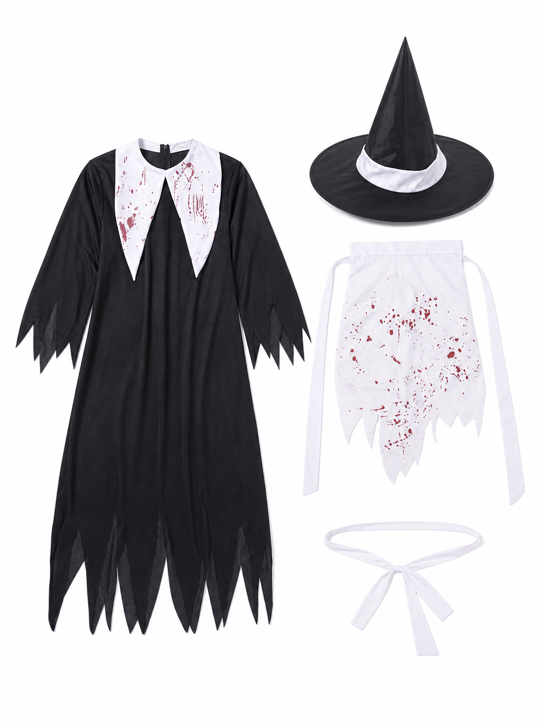 Witch Costume with Hat and Broom for Cosplay