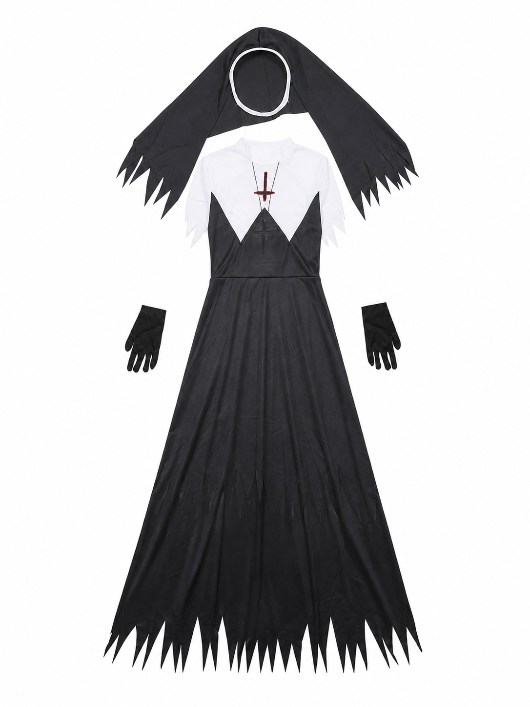 Zombie cosplay costume with a black cassock included items
