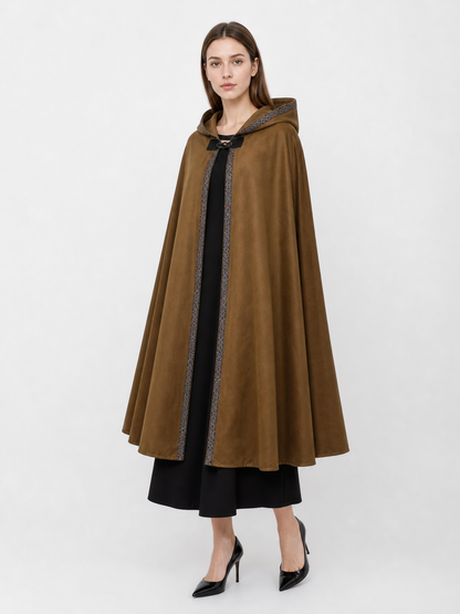 Brown Hooded Carnival Cloak