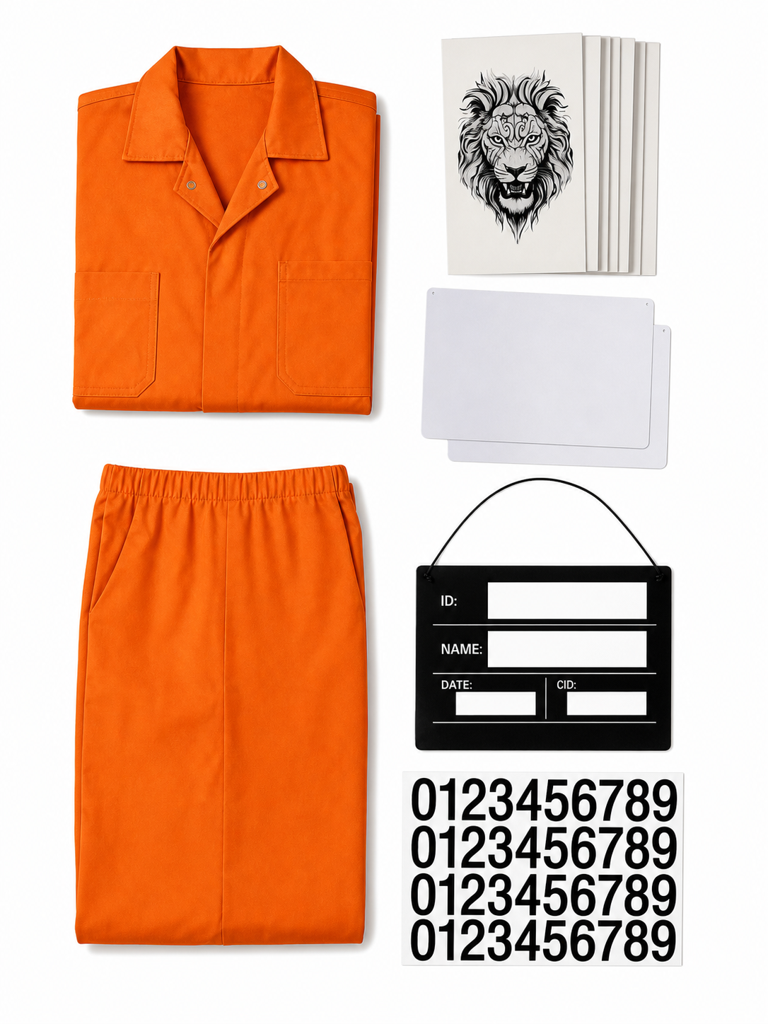 Orange Jumpsuit with Accessories