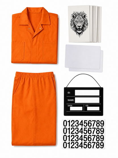 Orange Jumpsuit with Accessories