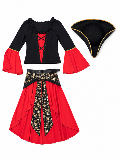 Red pirate costume for Halloween and cosplay