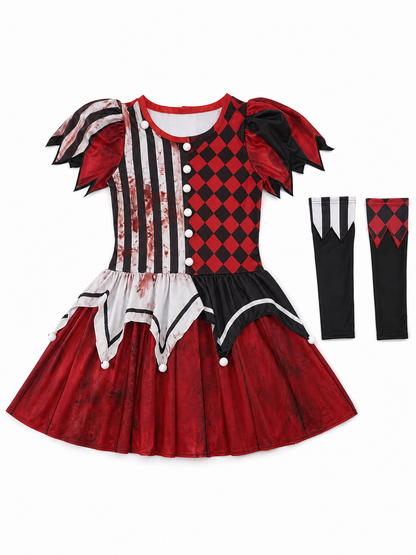 Halloween and cosplay harlequin clown costume