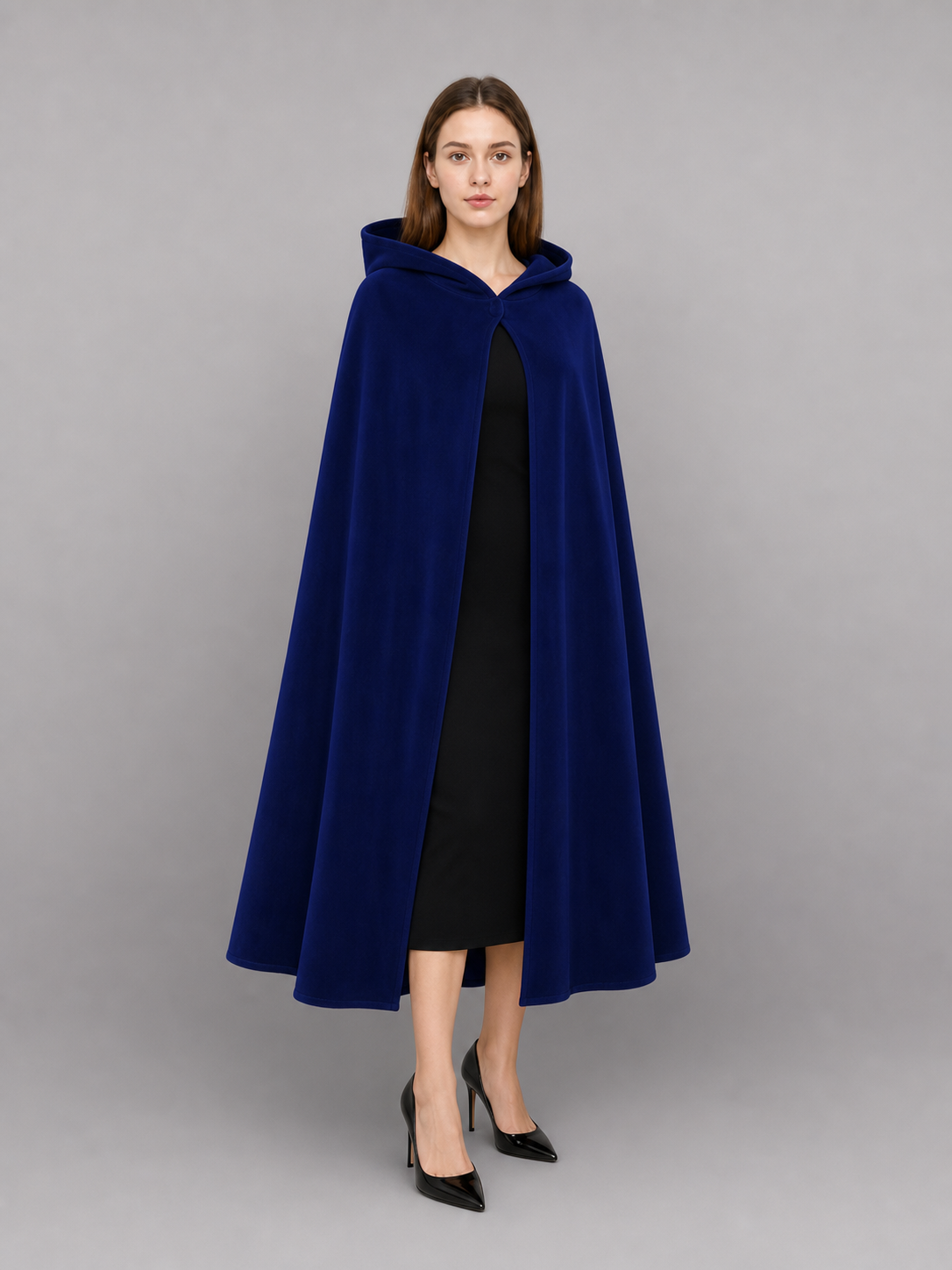 Dark Navy Hooded Costume Cloak