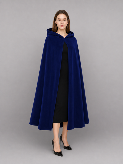 Dark Navy Hooded Costume Cloak