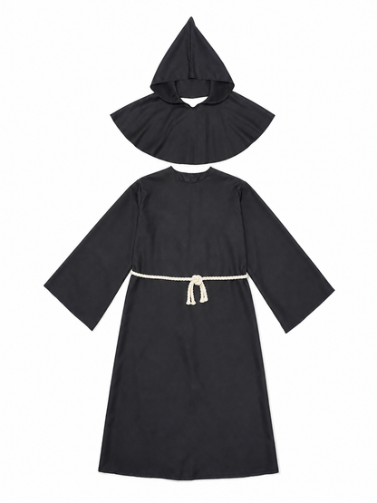 Hooded Monk Costume with Cape and Cross