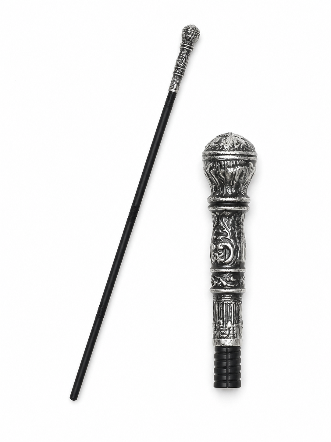 Antique silver round head scepter cane product view 20