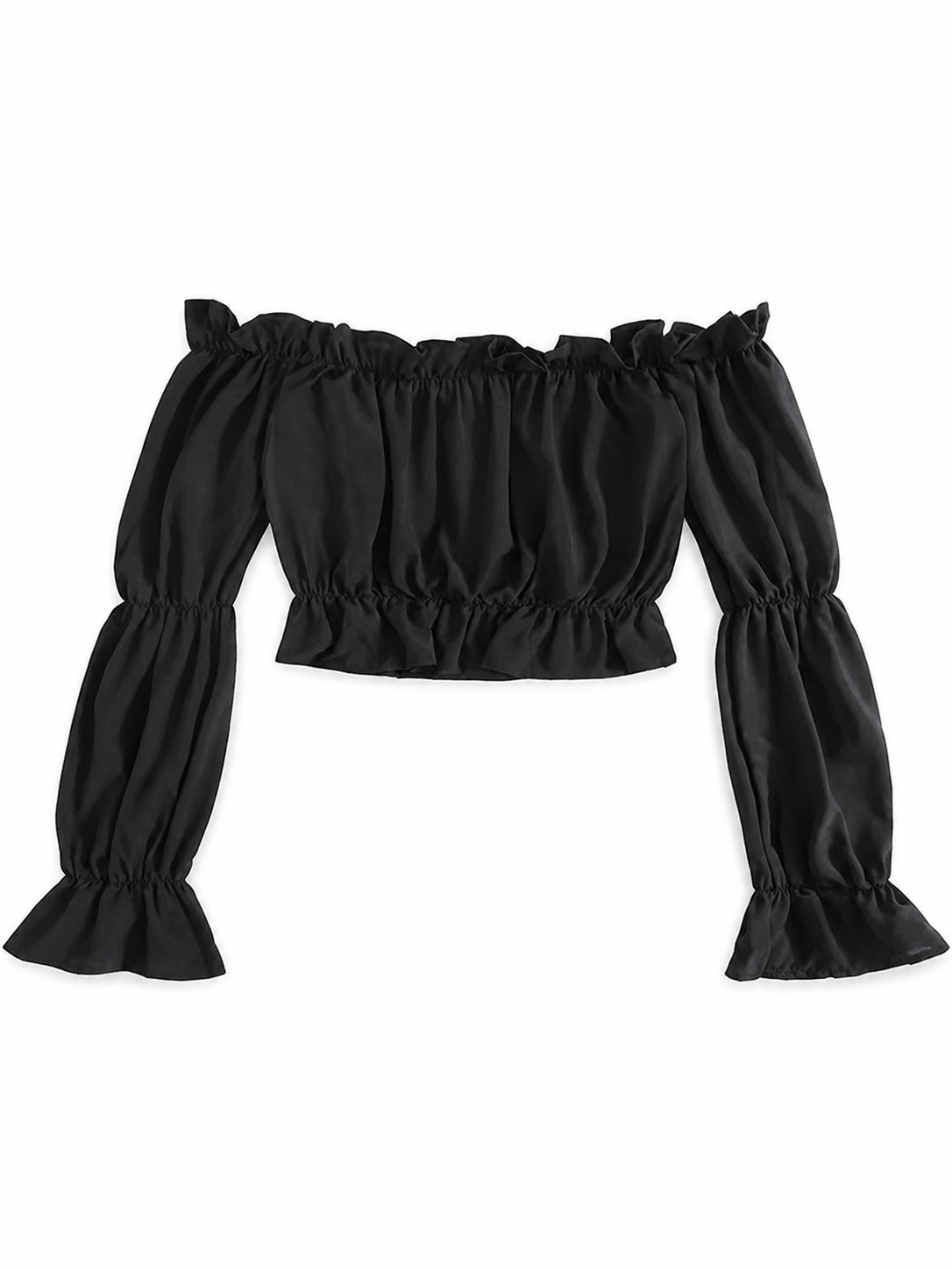 Cropped Off-the-Shoulder Top with Sleeves