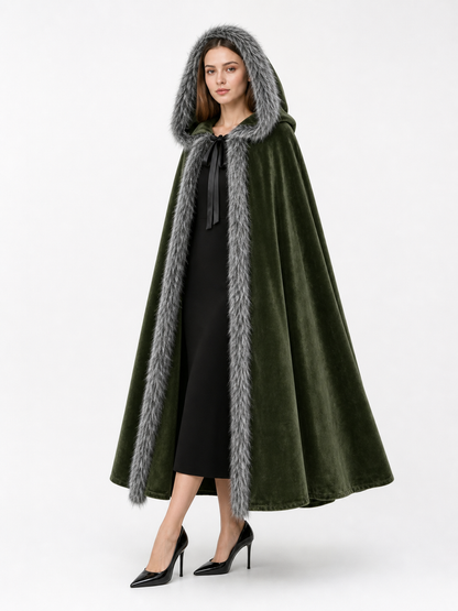 Olive Hooded Costume Cloak