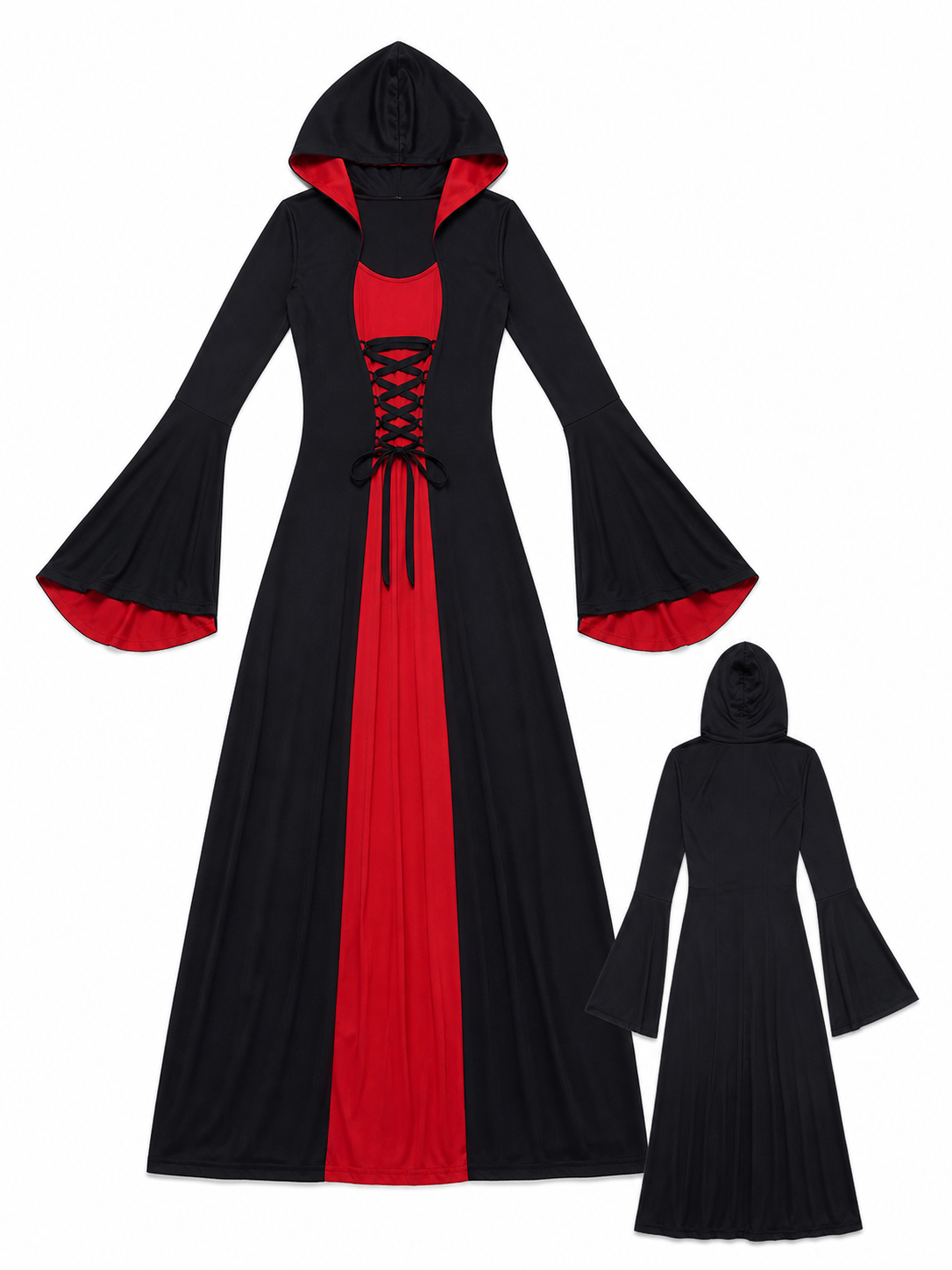 Pirate-Style Carnival Dress, Black and Red