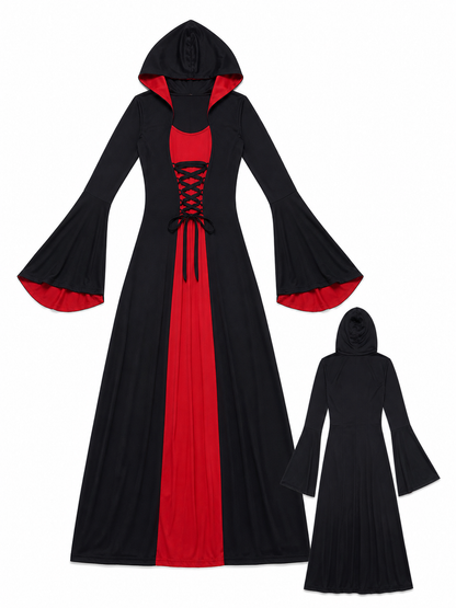 Pirate-Style Carnival Dress, Black and Red