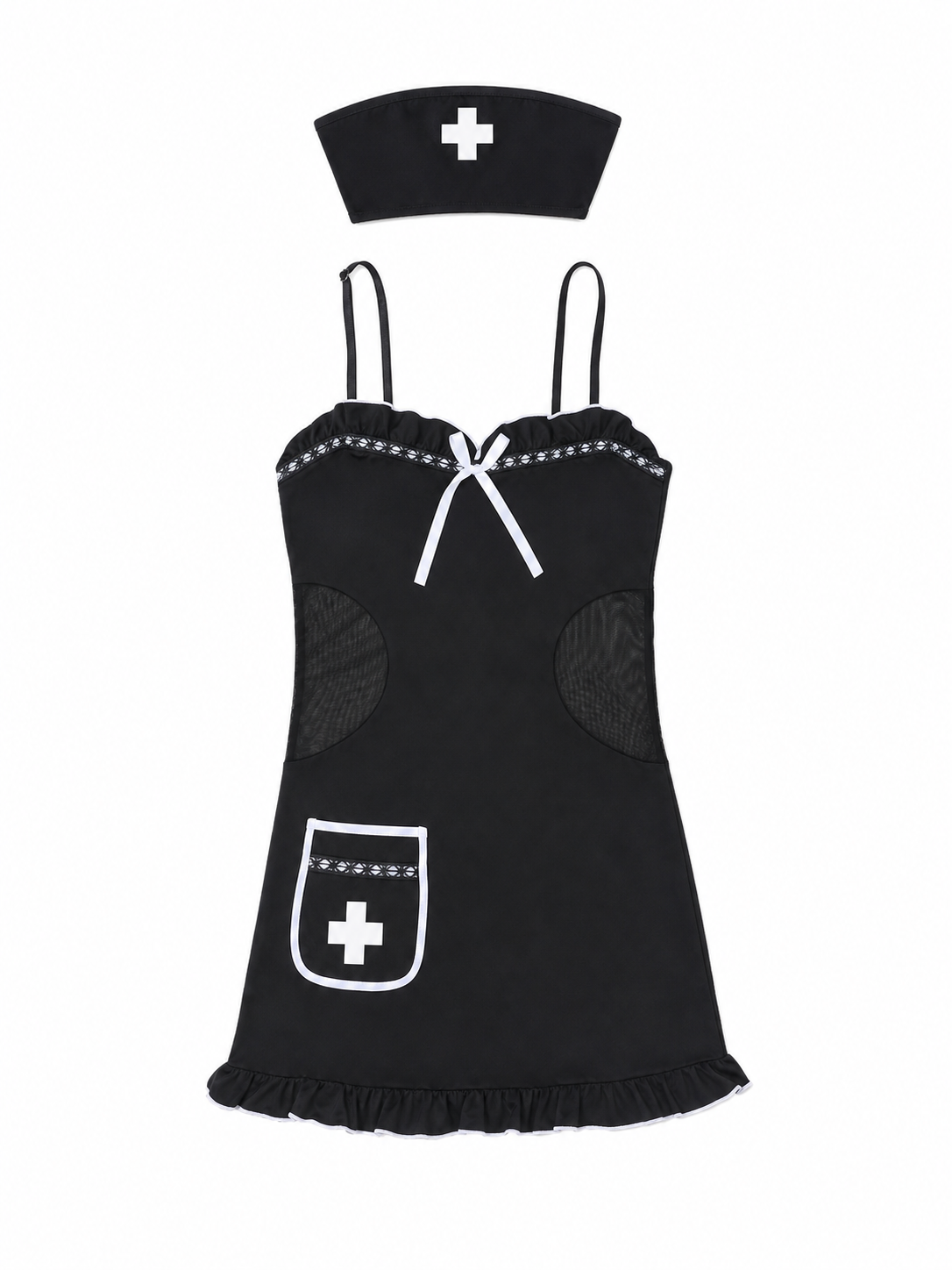 Medical Uniform: Black Dress with White Trim