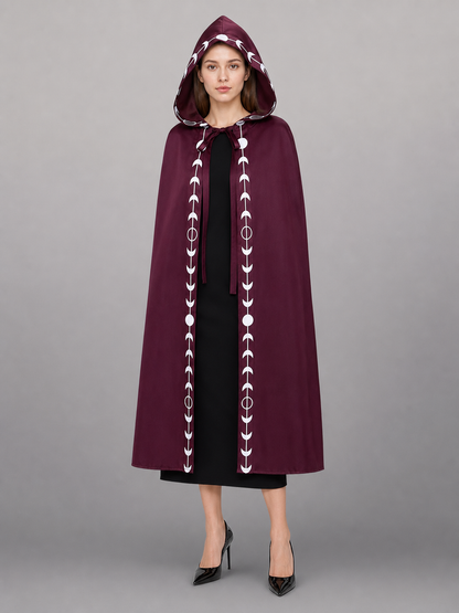 Burgundy Hooded Carnival Cloak