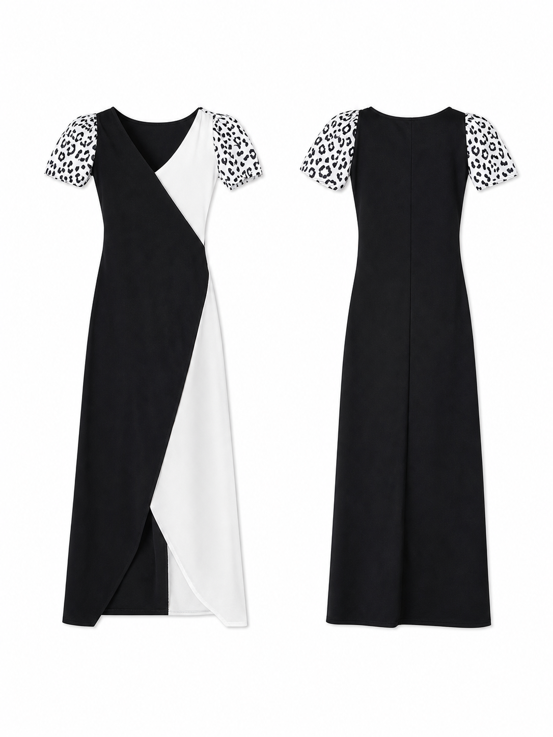 Cruella cosplay dress, black and white, long