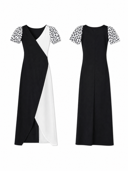 Cruella cosplay dress, black and white, long