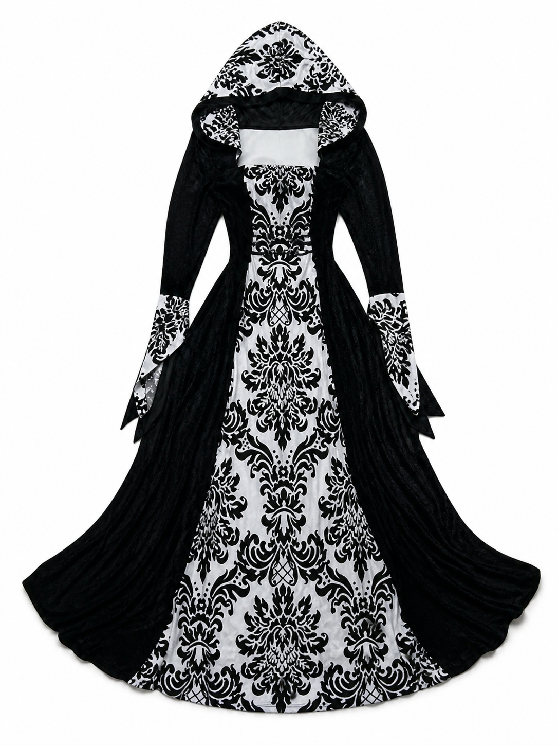 Gothic Victorian-Style Hooded Dress