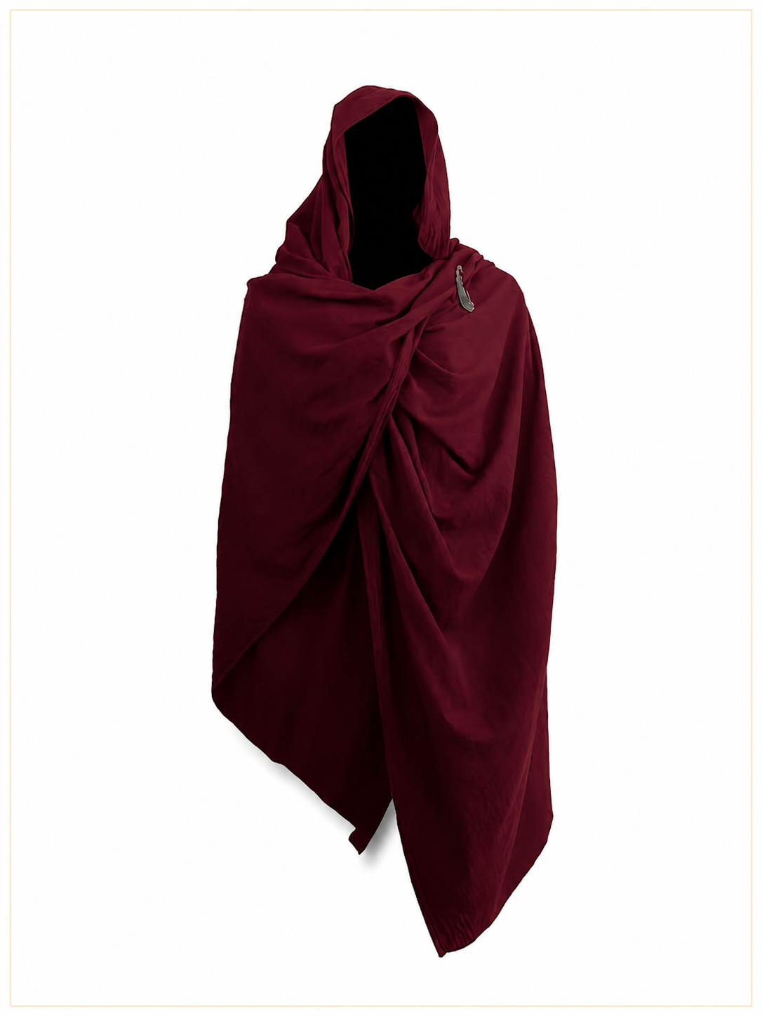 Burgundy hooded costume cloak product view 29