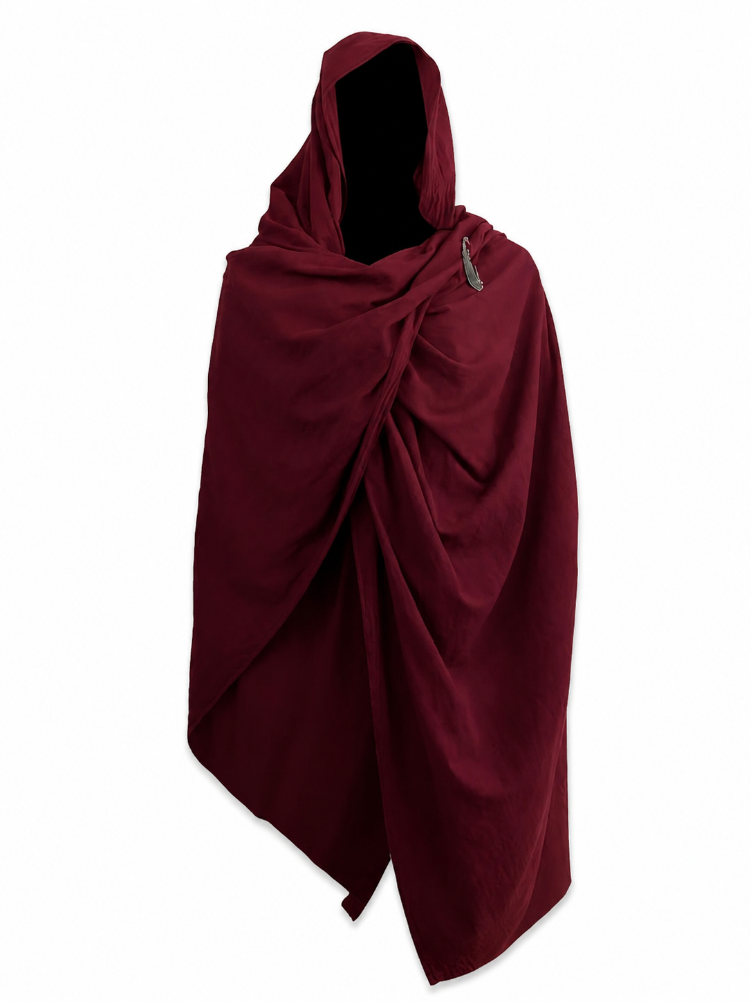 Burgundy hooded costume cloak product view 30