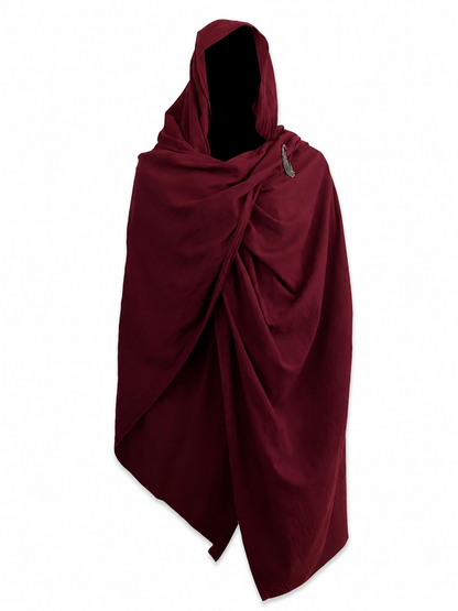 Burgundy hooded costume cloak product view 30