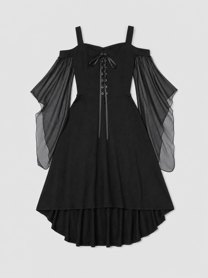 Gothic Lace-Up Strappy Dress