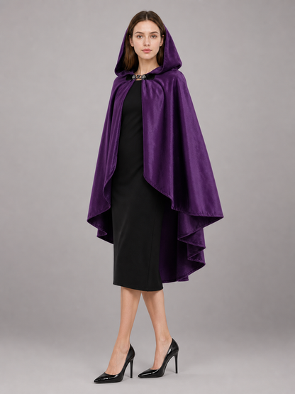 Purple Hooded Medieval Costume Cloak