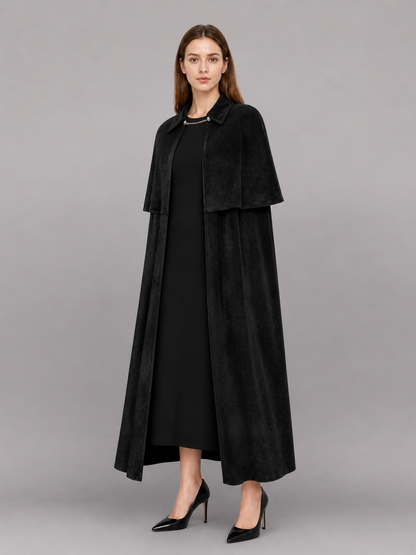 Black Gothic Costume Cloak with Collar