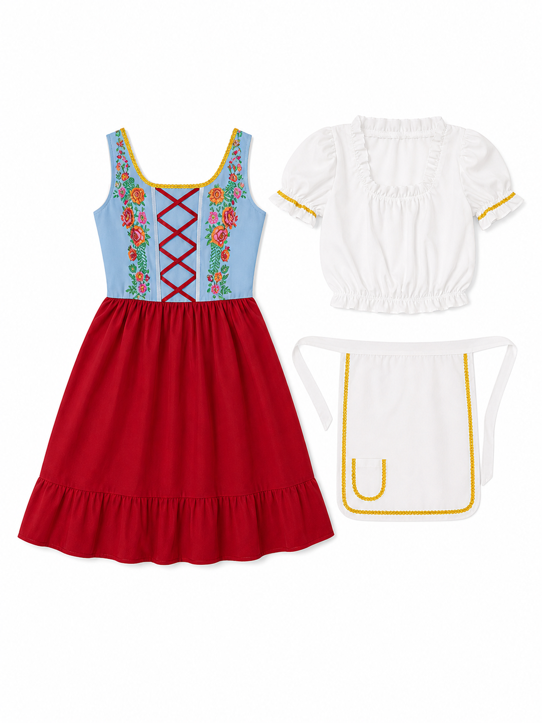 Bavarian carnival dress with apron for Oktoberfest